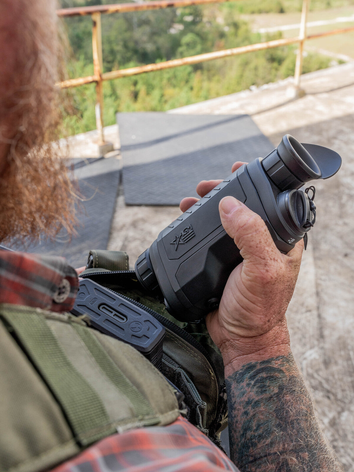 AGM ReachIR LRF 50-640 thermal monocular, in the field