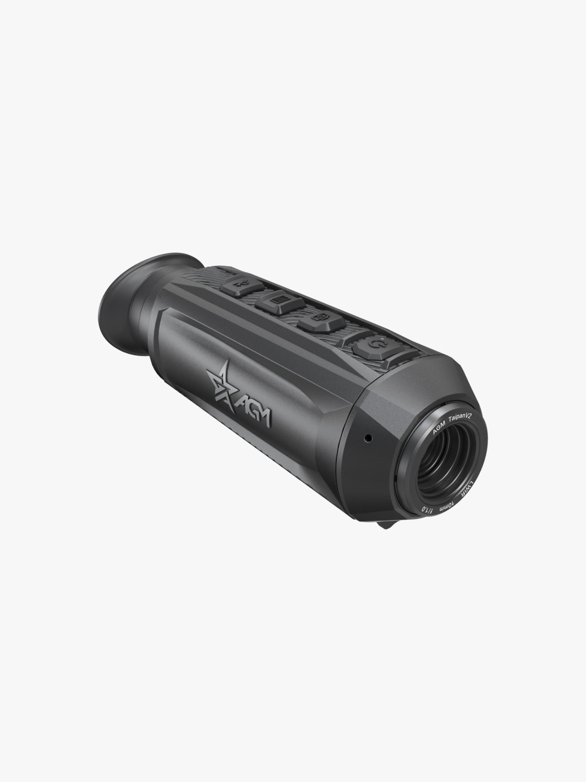AGM TaipanV2 10-256 thermal monocular, three-quarter view, opposite side