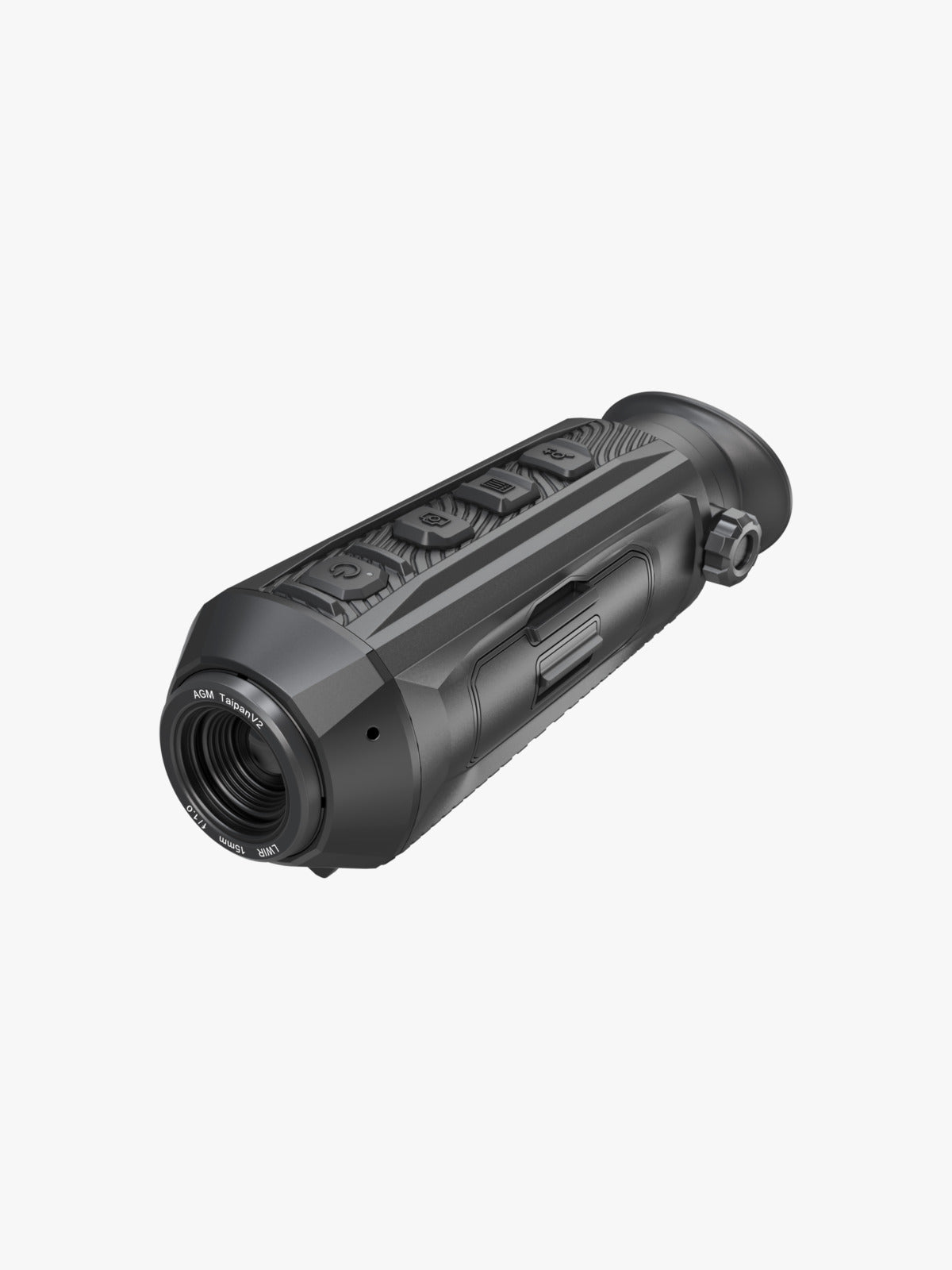 AGM TaipanV2 15-256 thermal monocular, three-quarter view