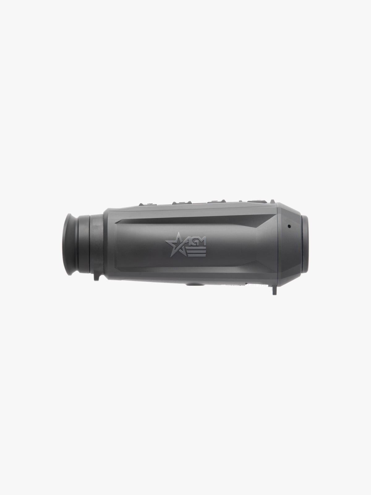 AGM TaipanV2 15-384 thermal monocular, side profile, logo side