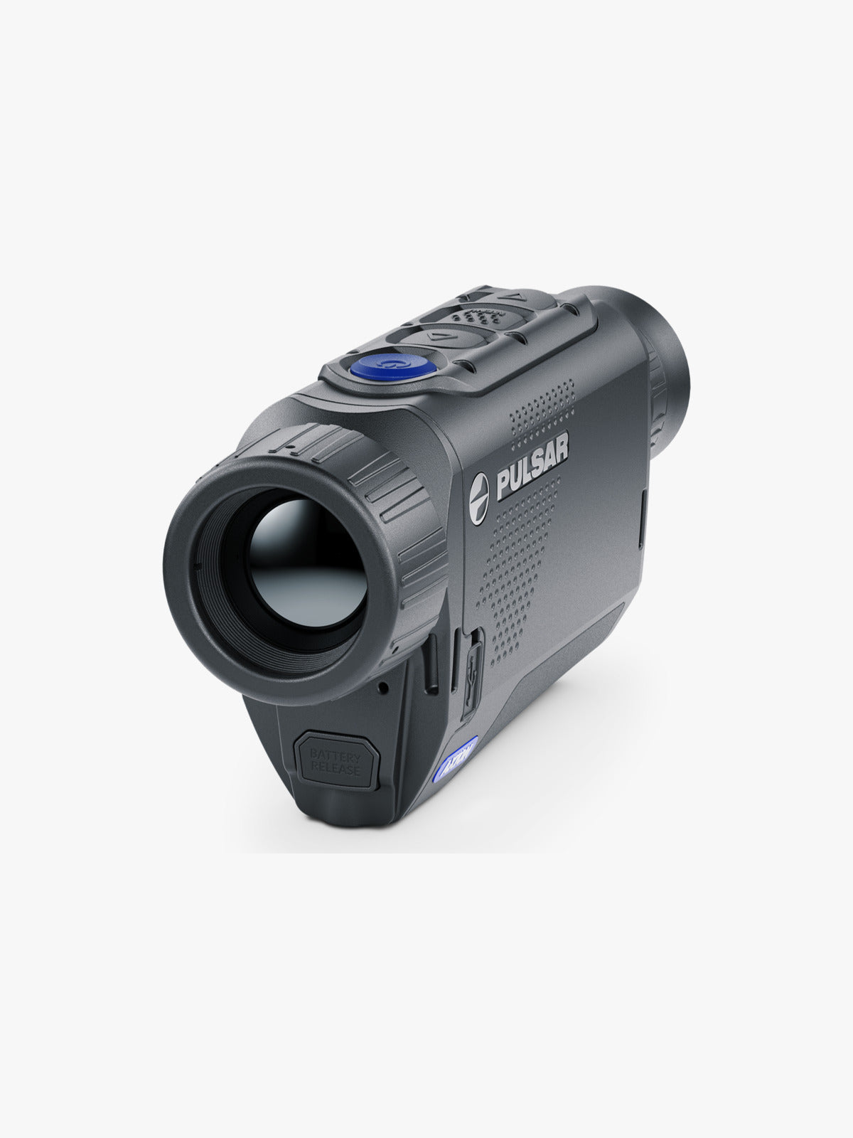 Pulsar Axion XQ30 Pro thermal monocular, three-quarter view