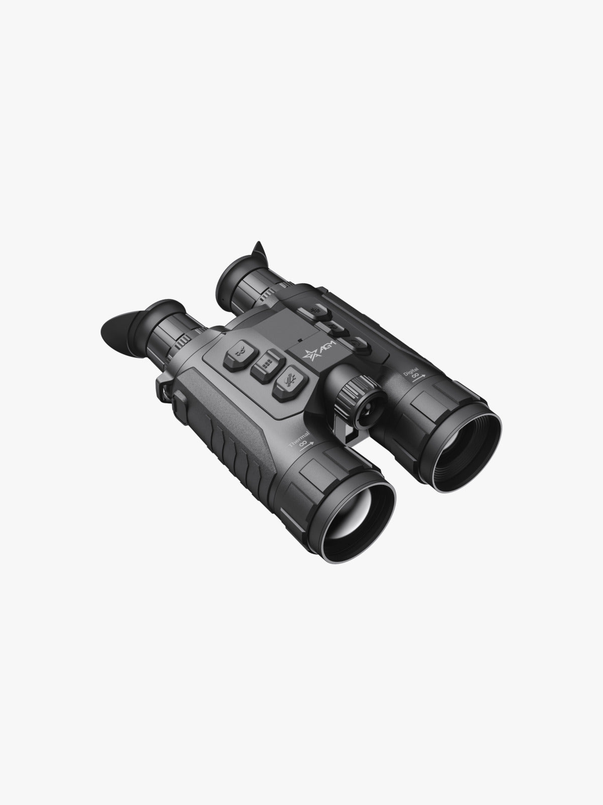 AGM ObservIR LRF 50-640 thermal binocular, three-quarter view, opposite side