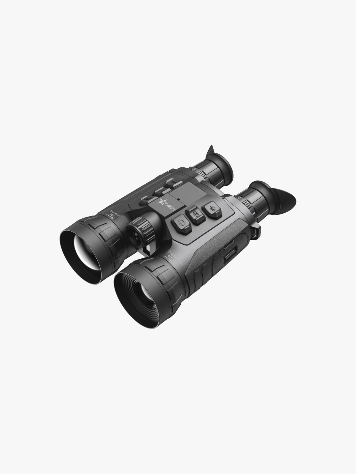 AGM ObservIR LRF 60-1280 thermal binocular, three-quarter view, opposite side