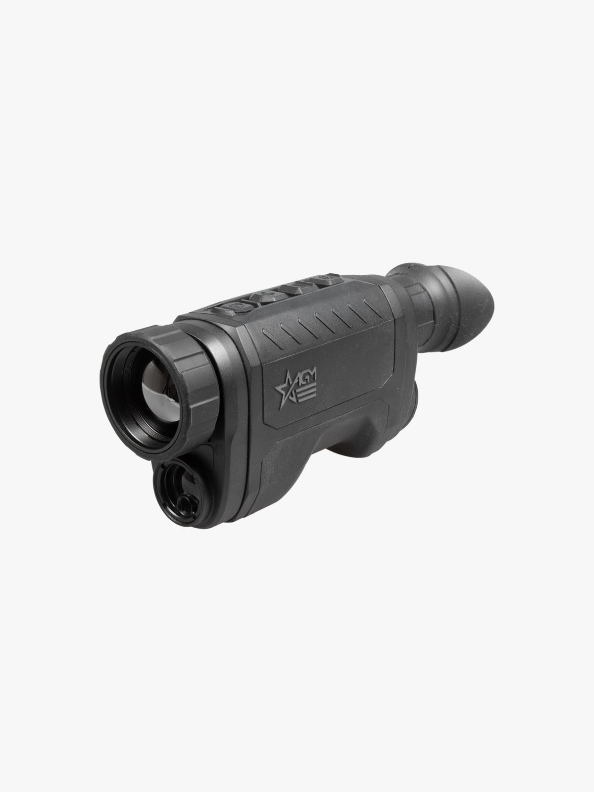 AGM ReachIR LRF 35-640 thermal monocular with laser rangefinder, three-quarter view