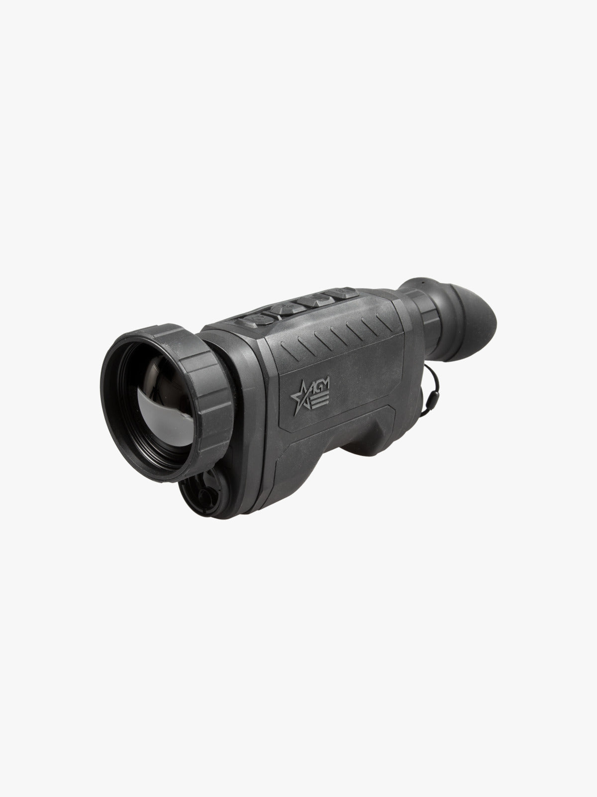 AGM ReachIR LRF 50-640 thermal monocular with laser rangefinder, three-quarter view