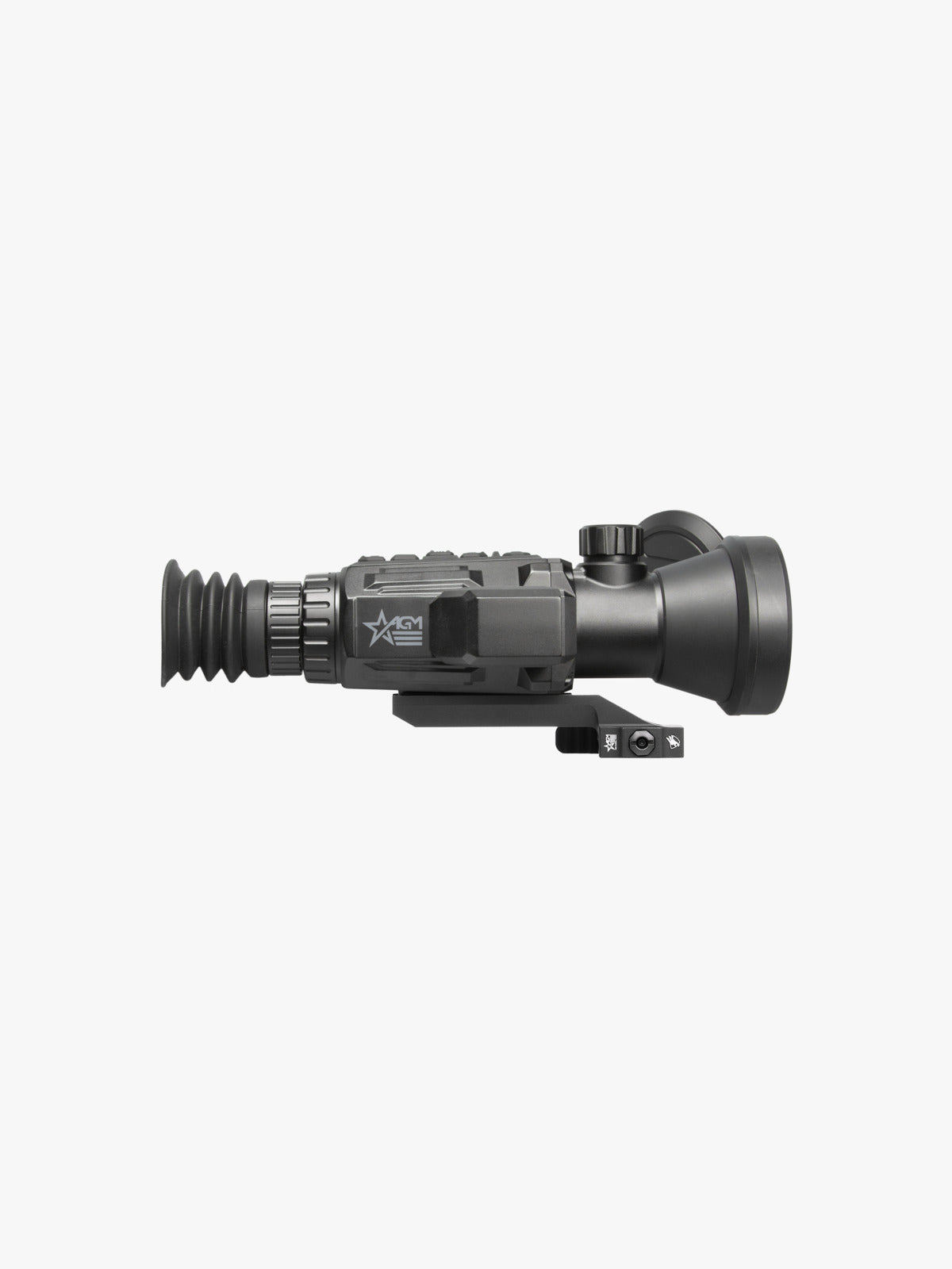 AGM Secutor LRF 75-640 thermal riflescope, side profile, logo side