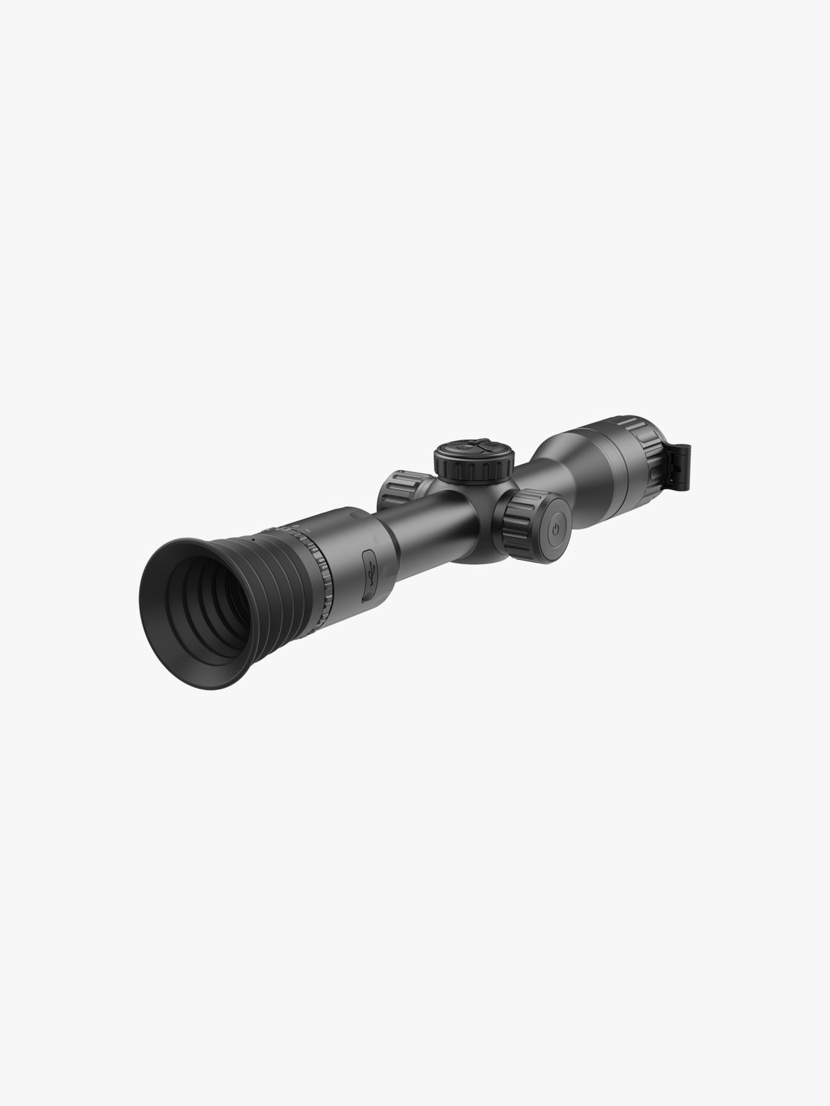 AGM Spectrum 4K Mini digital day and night riflescope, three-quarter view from the eyepiece end