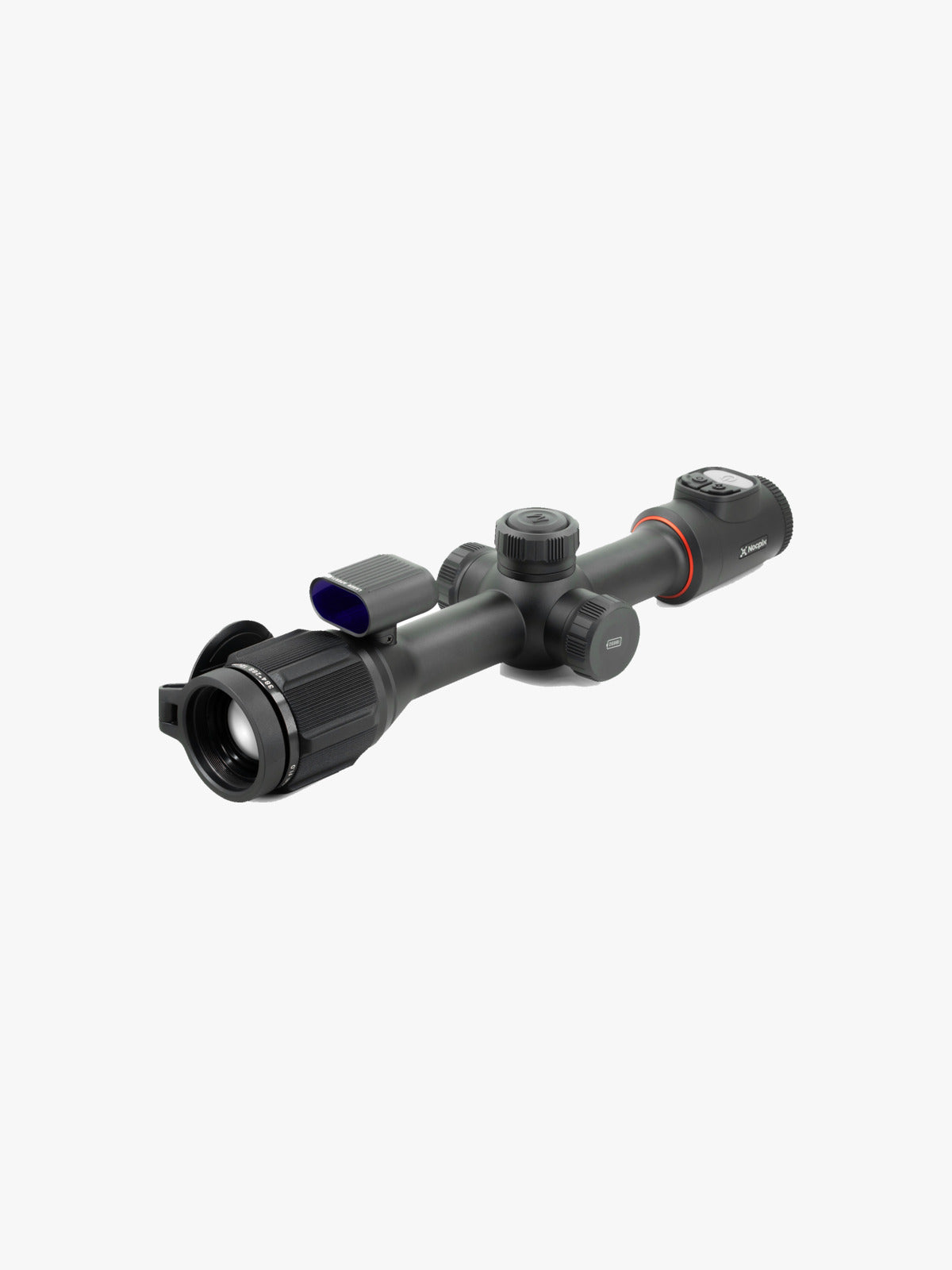 Nocpix Bolt L35R 384x288 thermal riflescope with laser rangefinder, three-quarter view